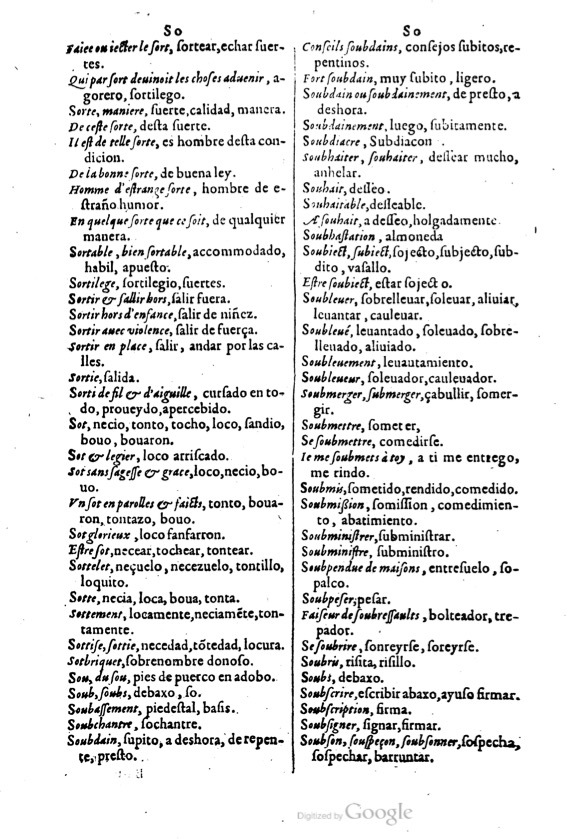 1621 - Adrian Tiffaine - Trésor des deux langues espagnole et française - BM Lyon