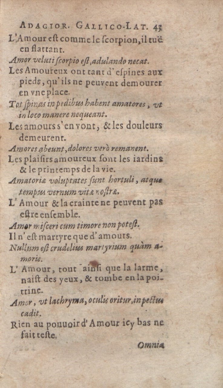 1612 - Dominicus Custos - Trésor des proverbes français  - Bibliopol-Olomuc