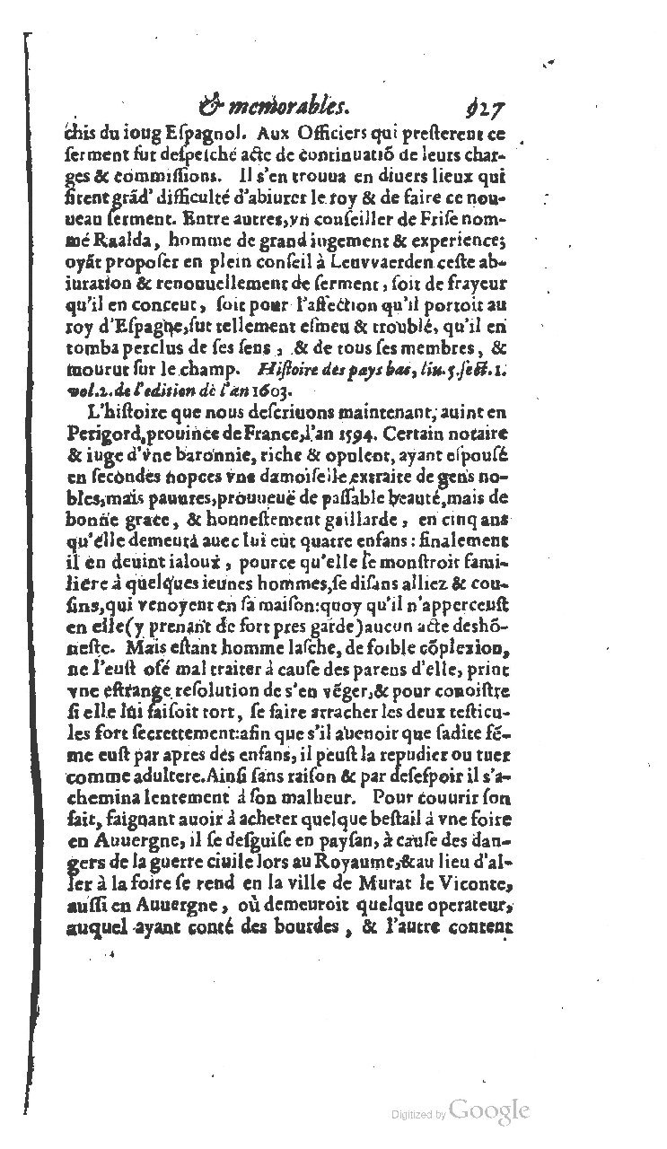 1610 - Paul Marceau - Trésor d’histoires admirables et mémorables - BSB Munich