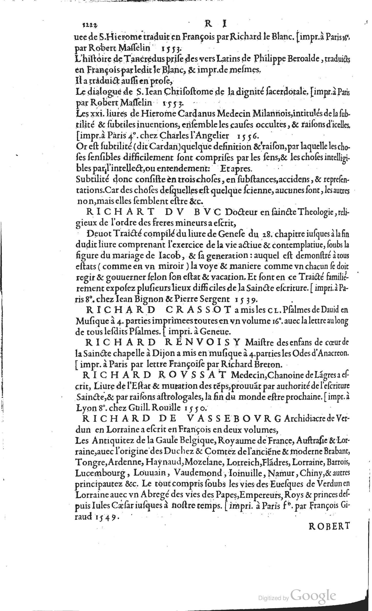 1585 - Barthélemy Honorat - Bibliothèques françaises - BSB Munich