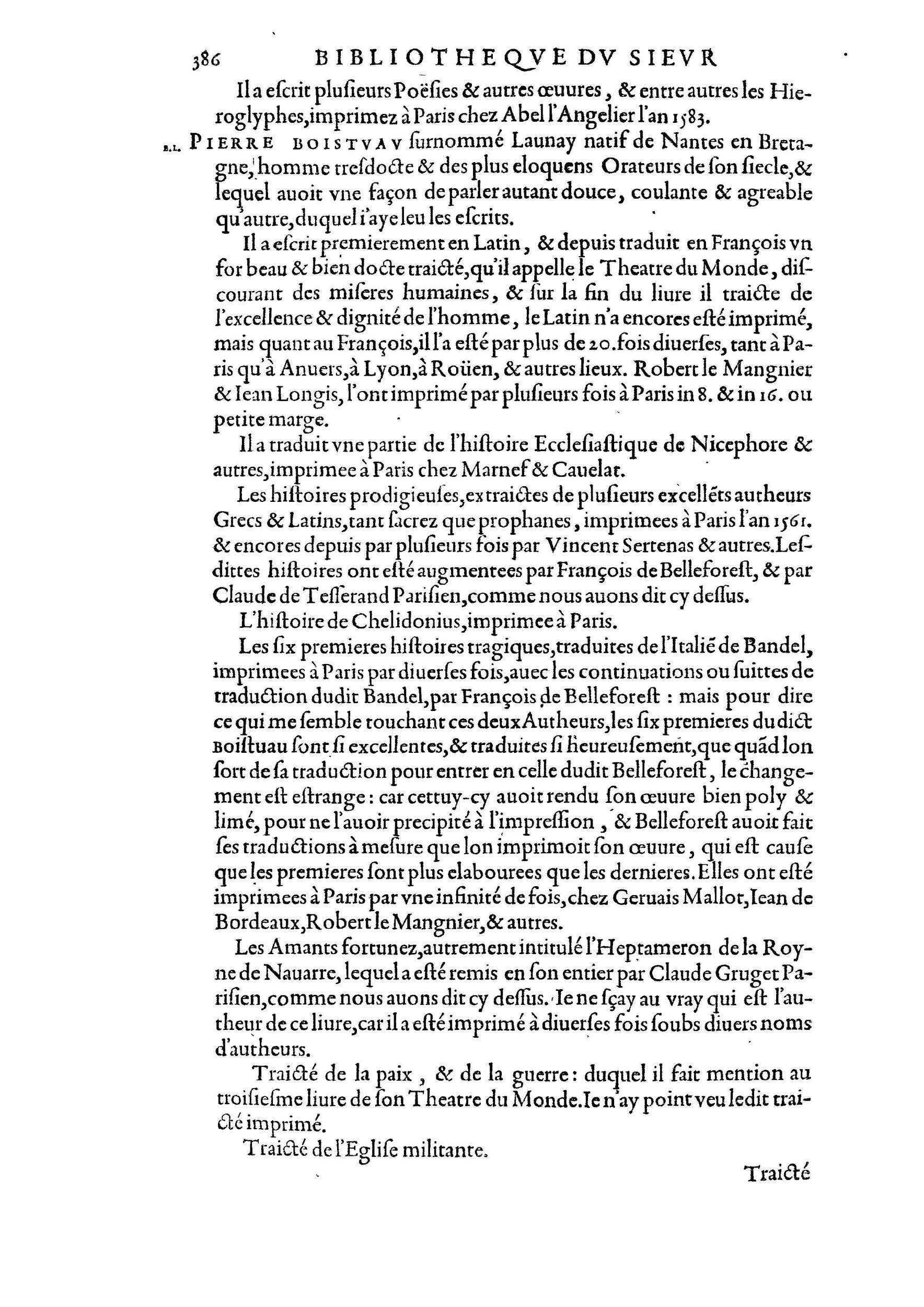 1584 - Abel L&#039;Angelier - Bibliothèques françaises - BnF