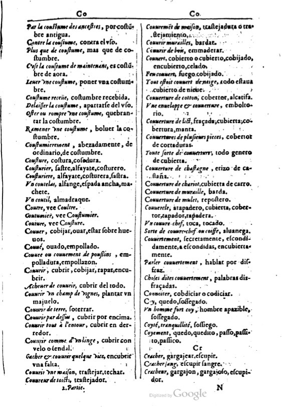1616 - Veuve Marc Orry - Trésor des deux langues espagnole et française (Première et Seconde parties) - BM Lyon