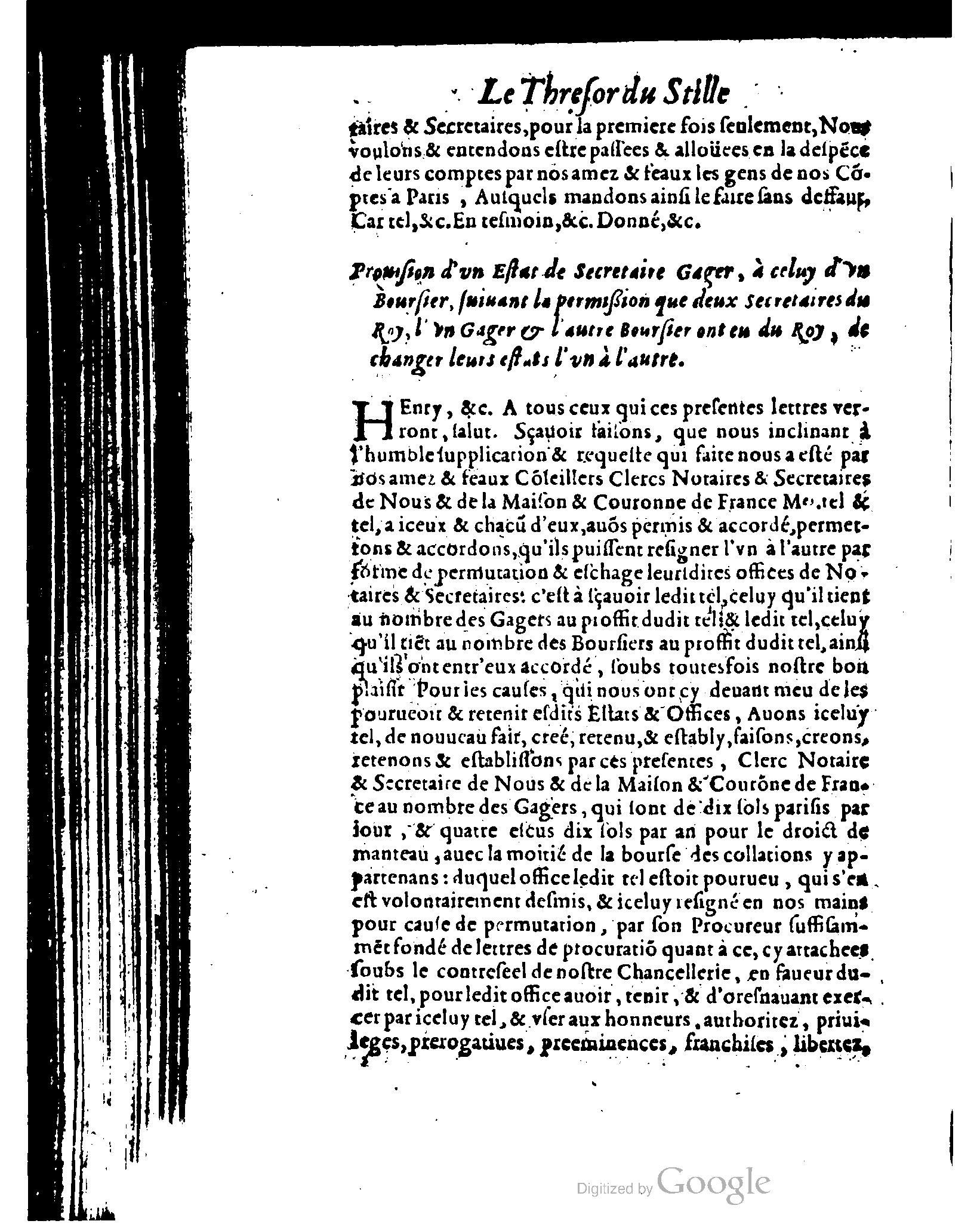 1614 - Jean Richer - Trésor du nouveau style et protocole de la chancellerie de France - BSB Munich