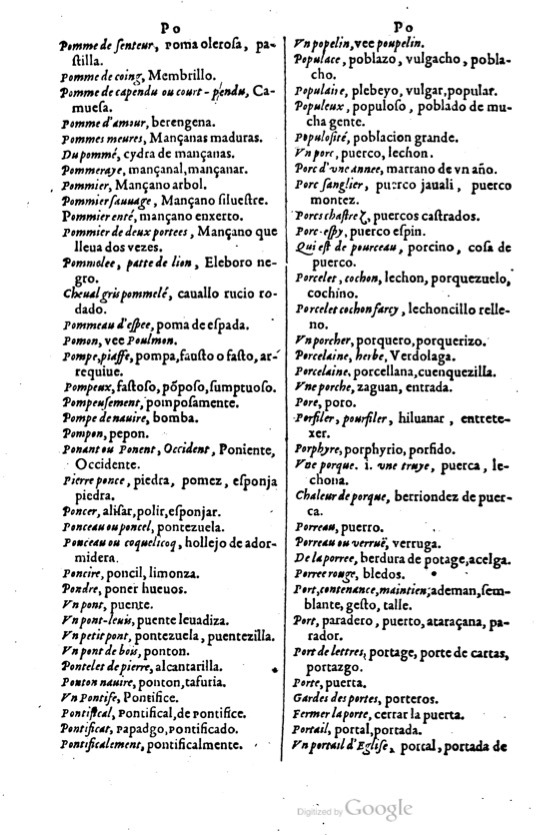 1621 - Adrian Tiffaine - Trésor des deux langues espagnole et française - BM Lyon