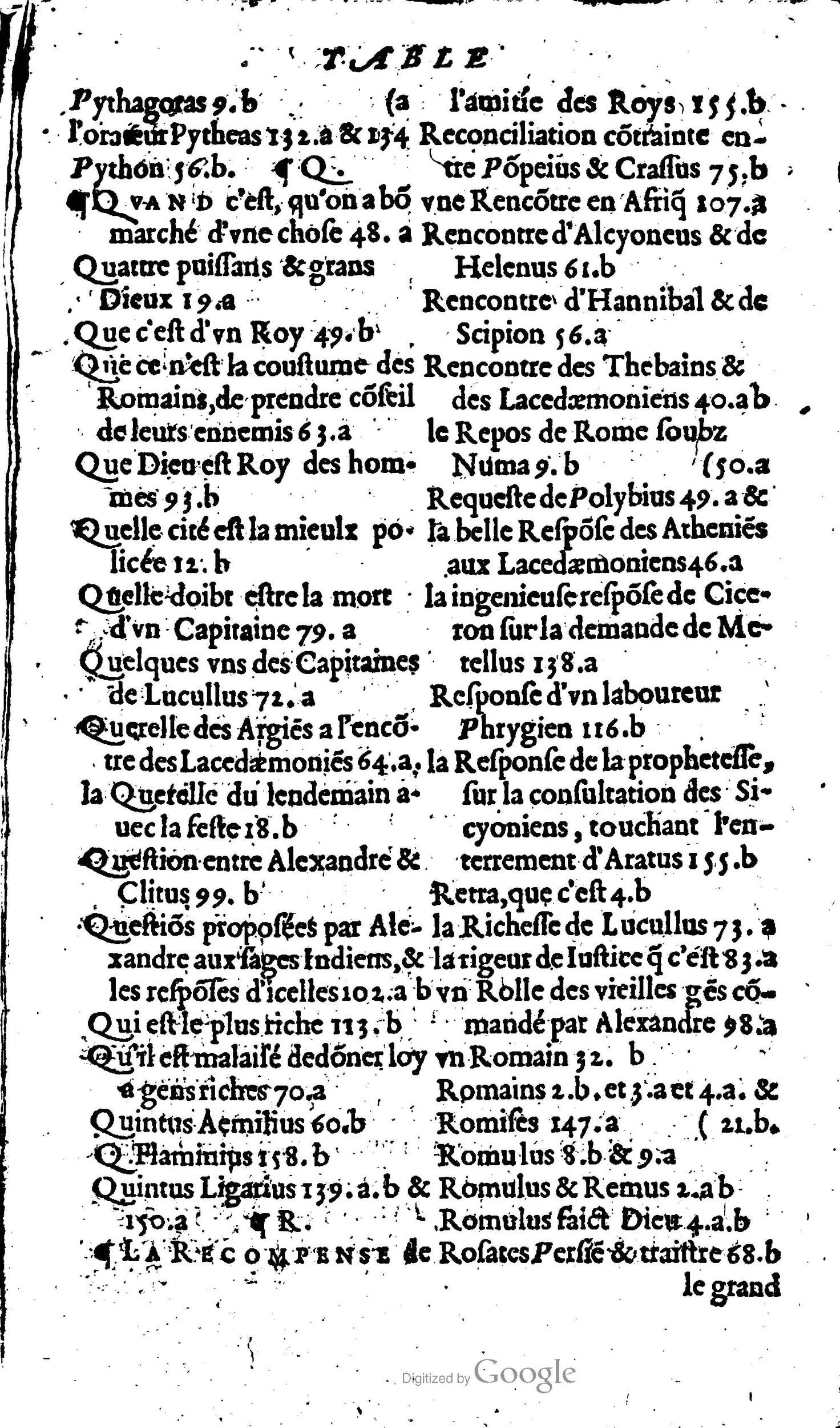 1568 - Willem Silvius - Trésor des vies de Plutarque - Anvers Plantin-Moretus
