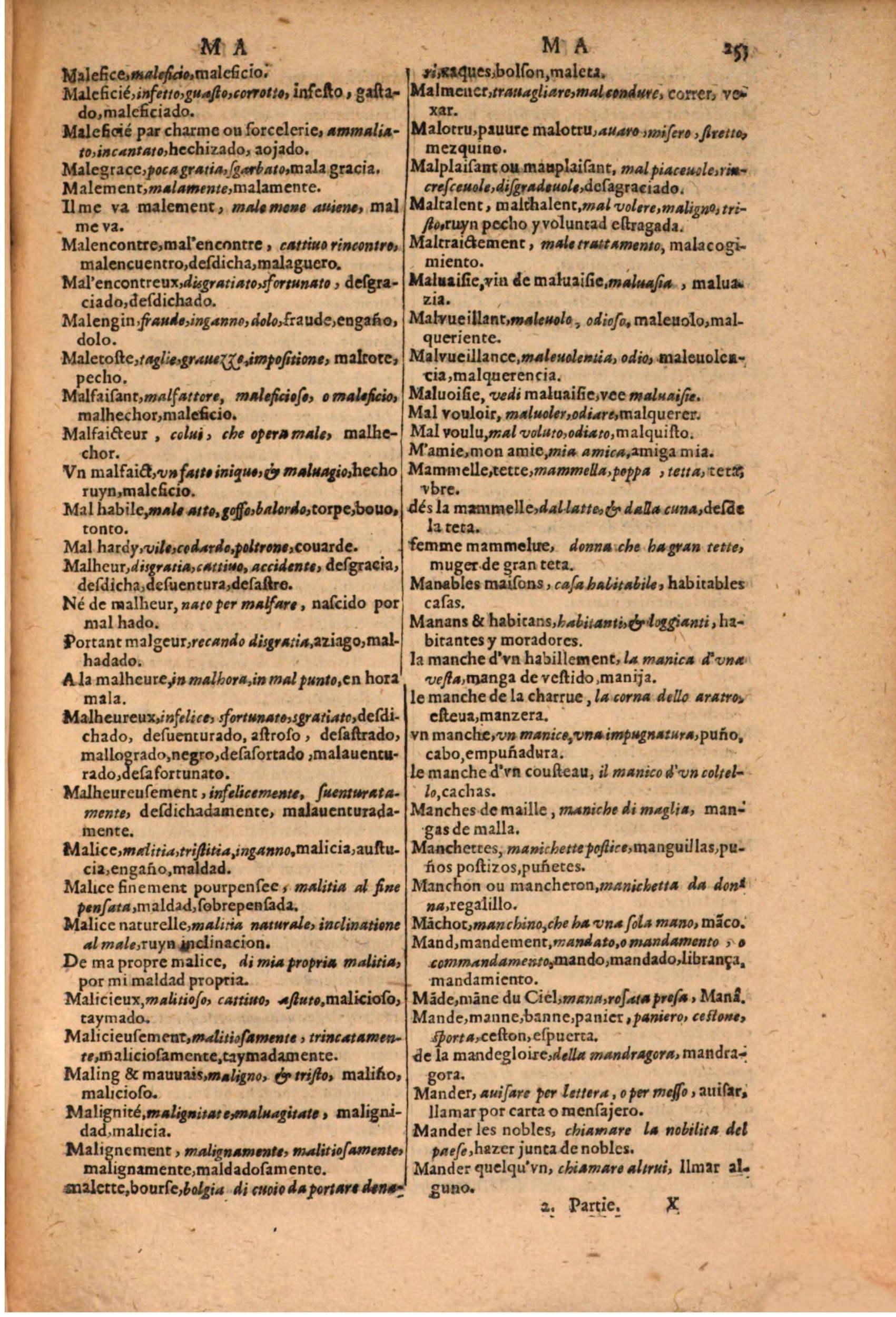 1616 - Pierre de la Rovière - Trésor des trois langues (Seconde partie) - BSB Munich