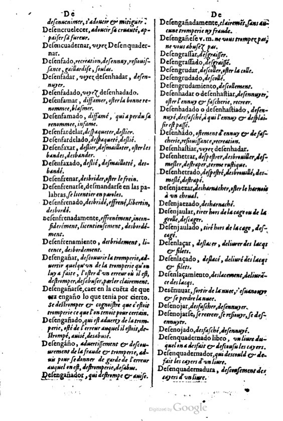 1621 - Adrian Tiffaine - Trésor des deux langues espagnole et française - BM Lyon