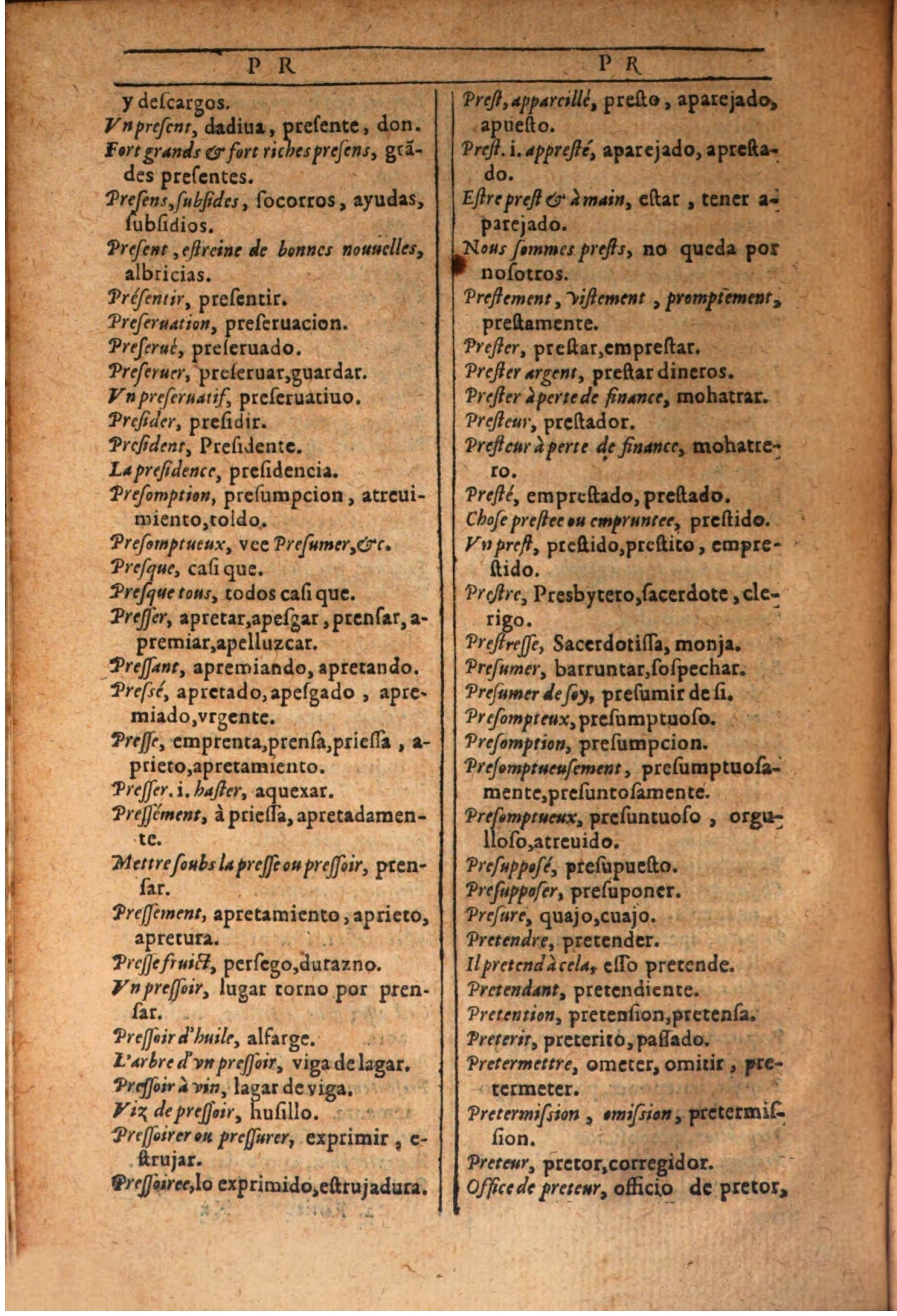1607 - Marc Orry - Trésor des deux langues espagnole et française (Seconde partie) - BSB Munich