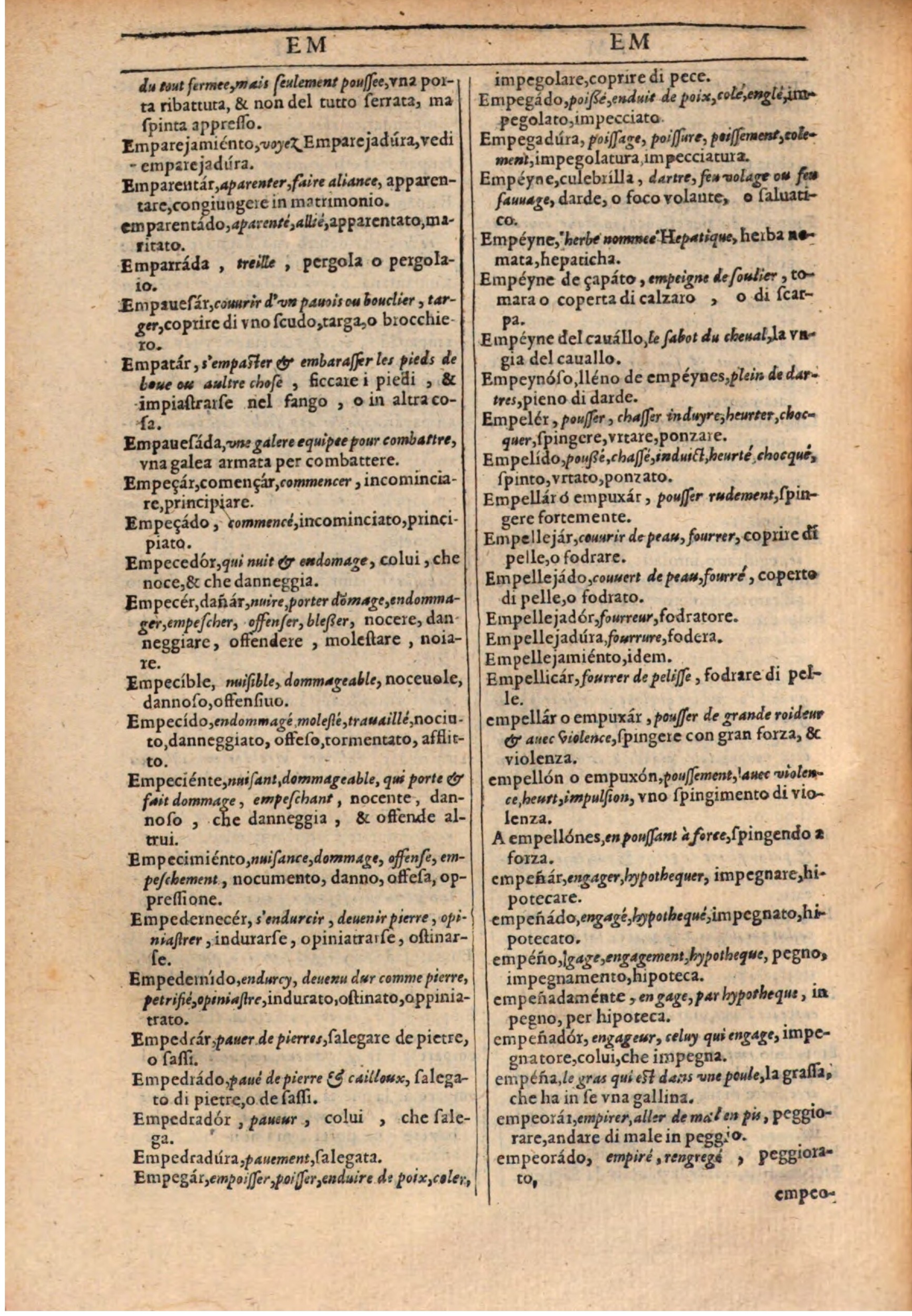 1609 - Philippe Albert et Alexandre Pernet - Trésor des trois langues française, italienne et espagnole (Première partie) - BSB Munich