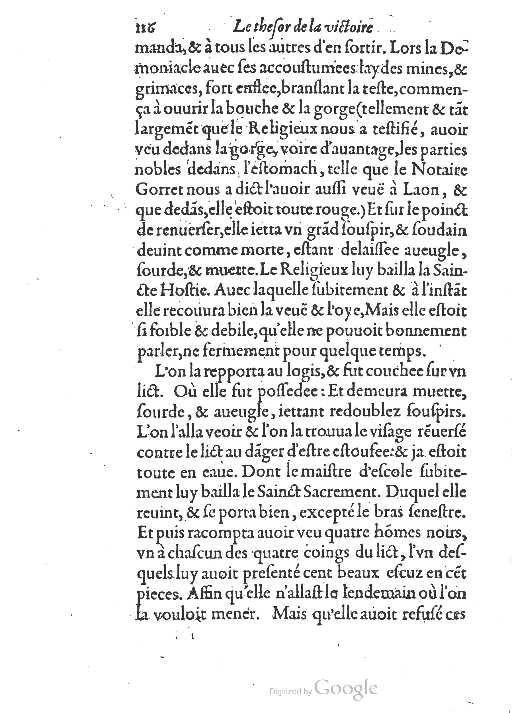 1578 - Nicolas Chesneau - Trésor et entière histoire de la triomphante victoire du corps de Dieu sur l’esprit malin - British Library 1578 - Nicolas Chesneau - Trésor et entière histoire de la triomphante victoire du corps de Dieu sur l’esprit malin - British Library