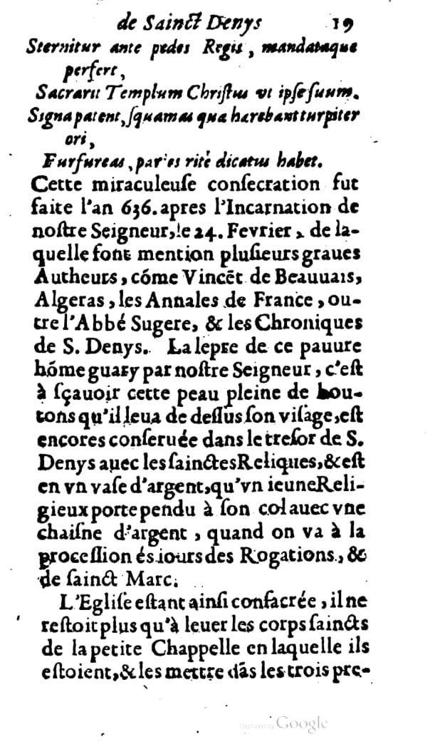 1646 - Jean Billaine - Trésor sacré ou inventaire des saintes reliques - BM Lyon