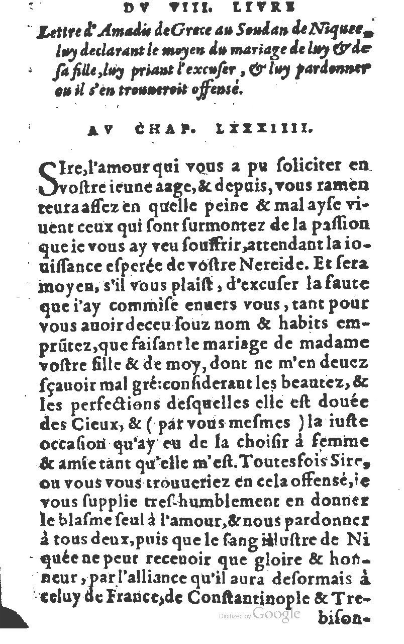 1582 - Jean Huguetan - Trésor des Amadis T. 1 - BM Lyon