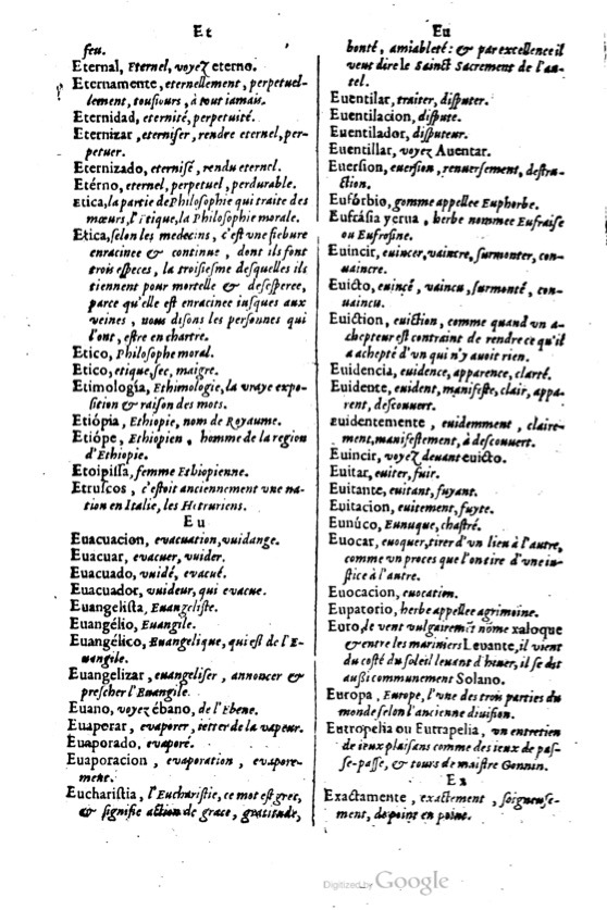 1621 - Adrian Tiffaine - Trésor des deux langues espagnole et française - BM Lyon