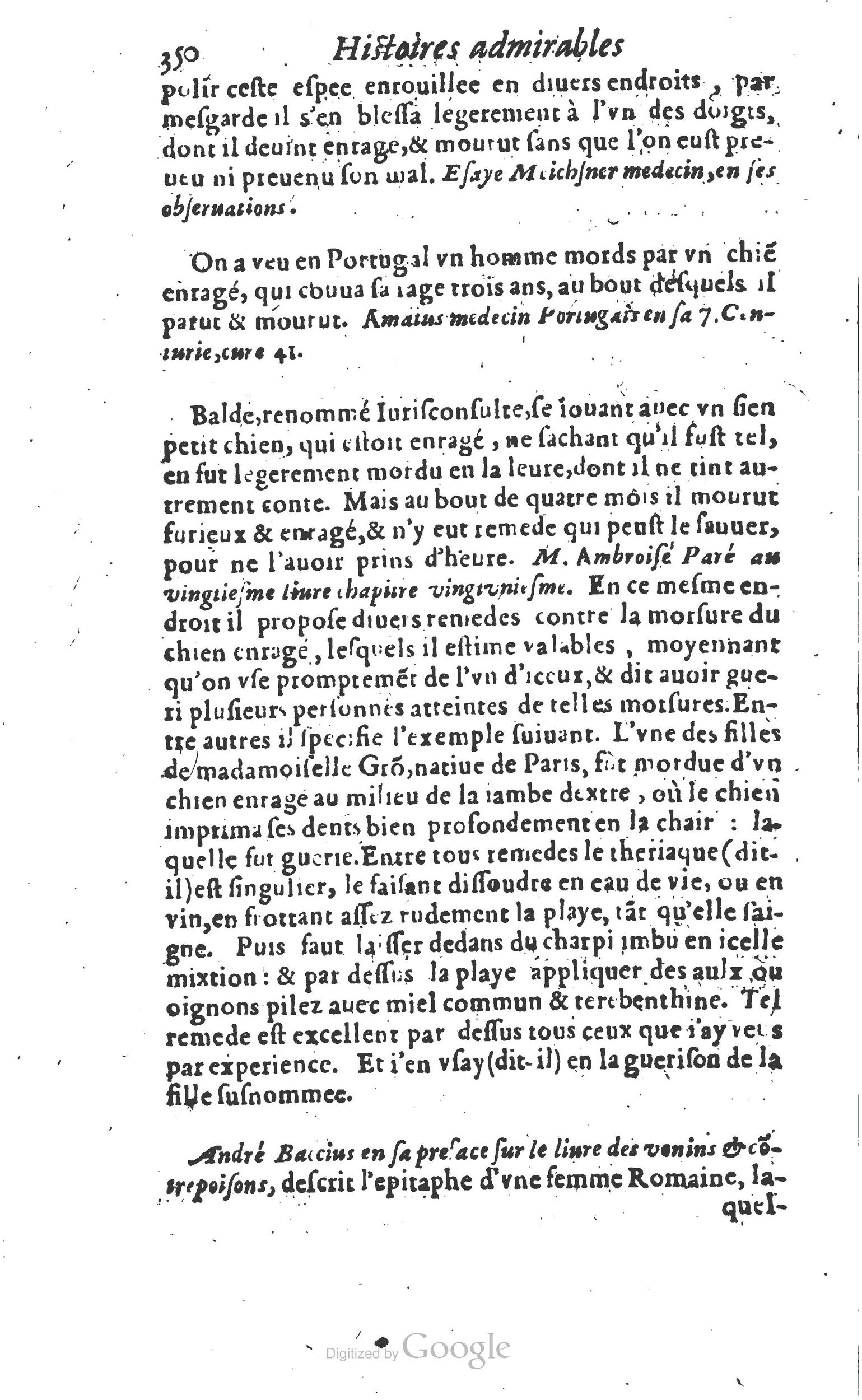 1610 - Paul Marceau - Trésor d’histoires admirables et mémorables - Princeton
