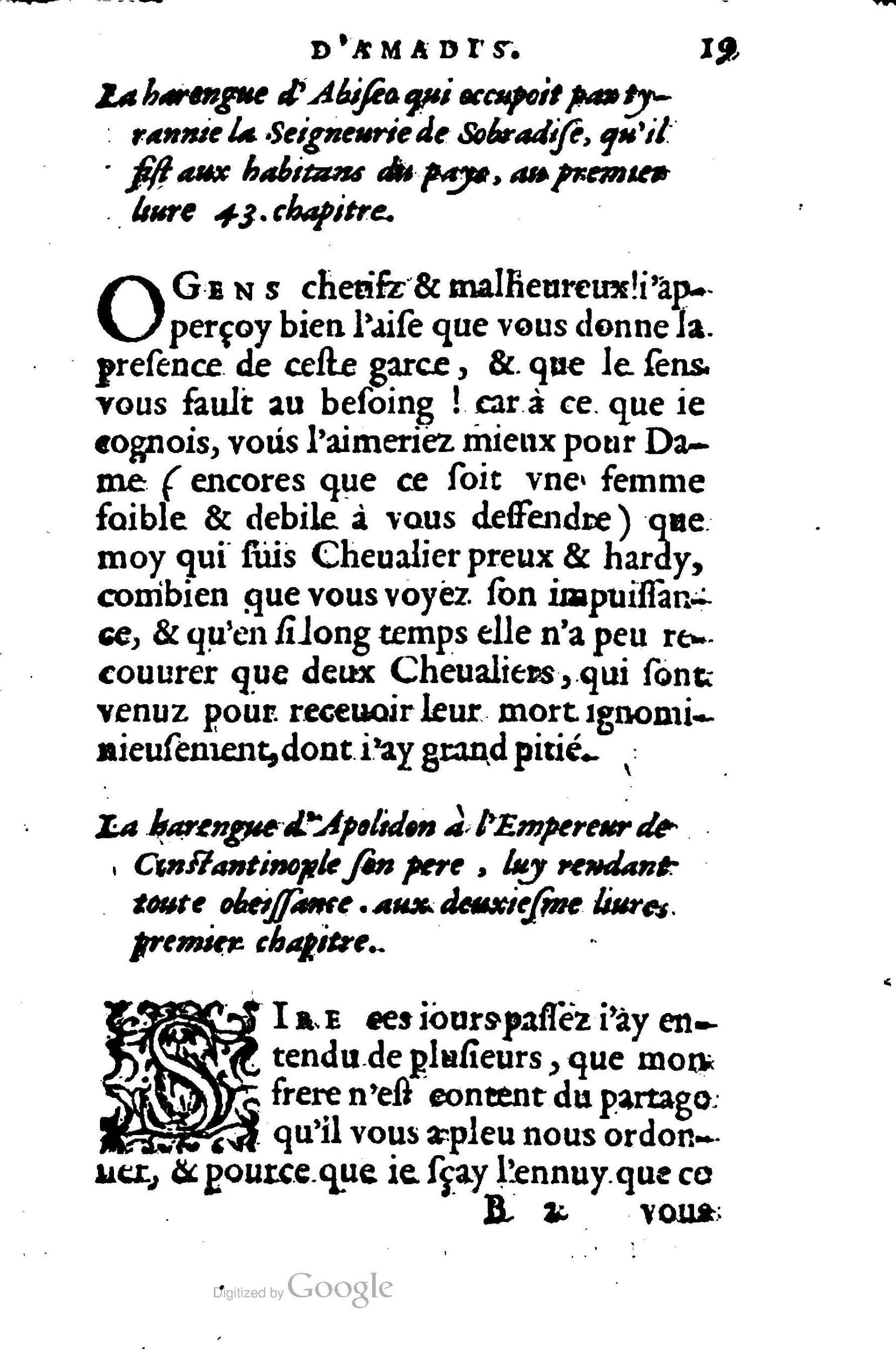1560 - Jean d’Ogerolles et Gabriel Cotier Lyon - Trésor des Amadis - BSB Munich