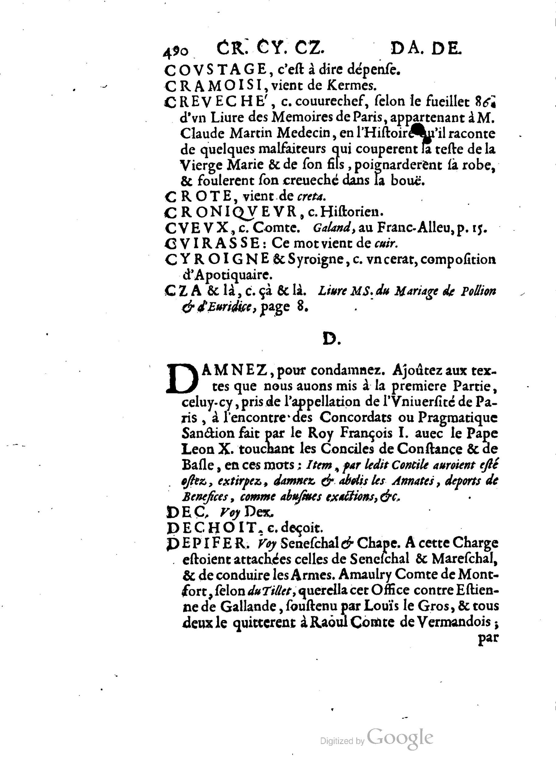 1655 - Augustin Courbé - Trésor de recherches et antiquités gauloises et françaises - BM Lyon