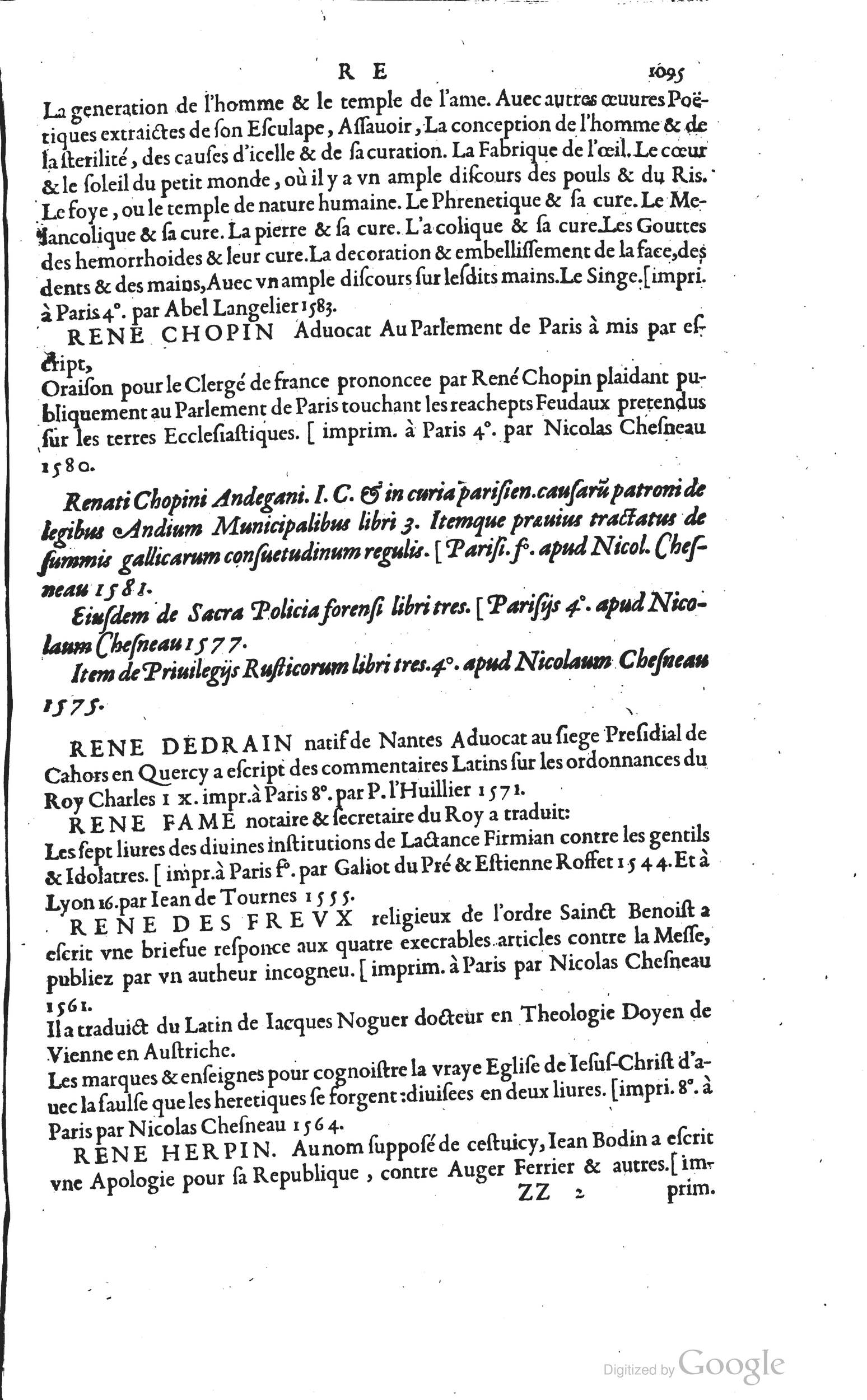 1585 - Barthélemy Honorat - Bibliothèques françaises - BSB Munich