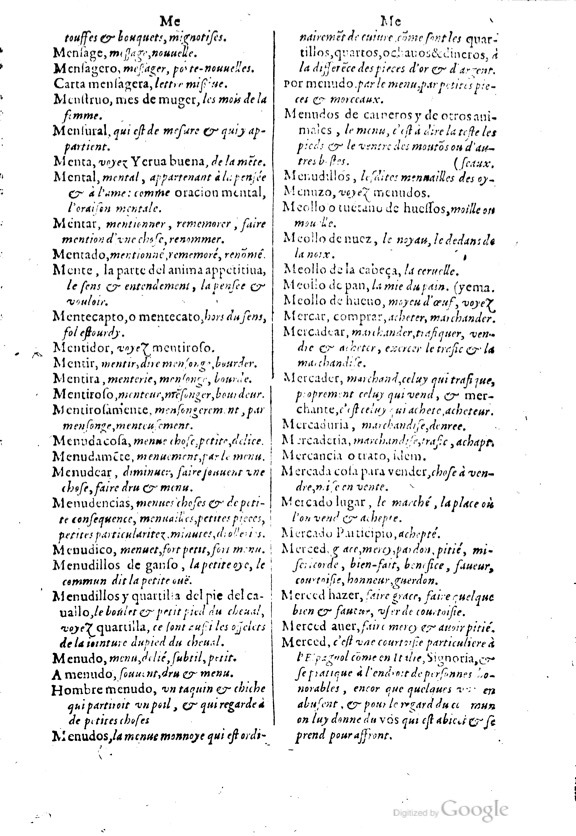 1621 - Adrian Tiffaine - Trésor des deux langues espagnole et française - BM Lyon