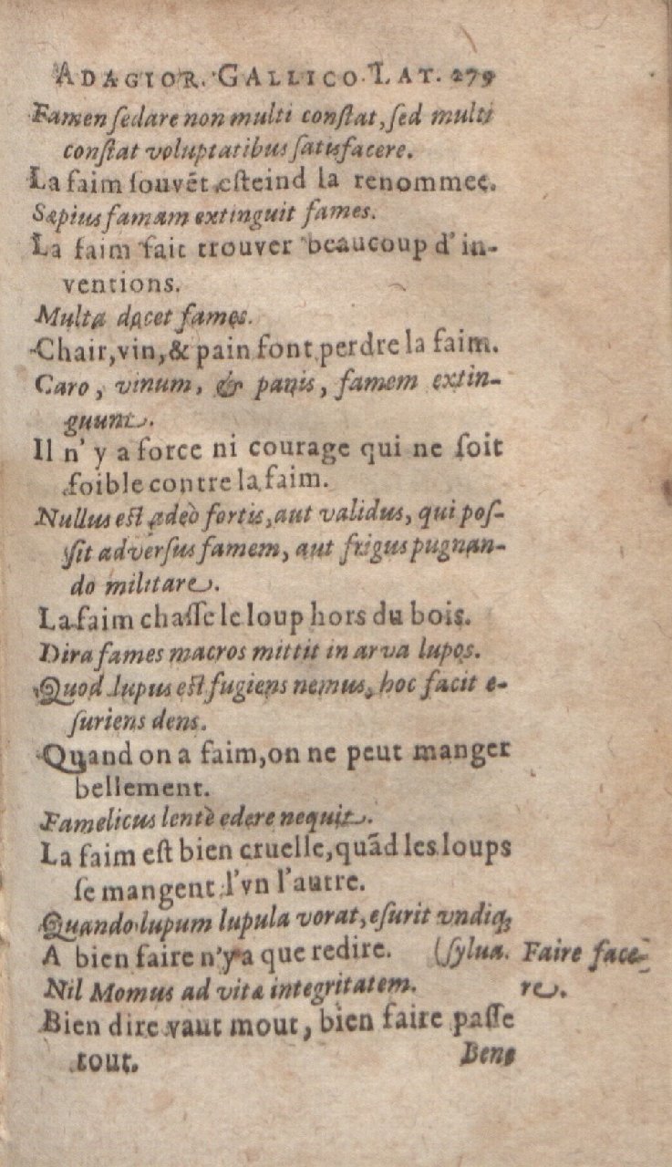 1612 - Dominicus Custos - Trésor des proverbes français  - Bibliopol-Olomuc