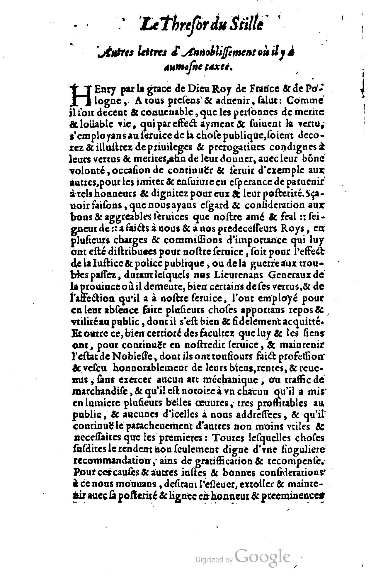 1614 - Jean Richer - Trésor du nouveau style et protocole de la chancellerie de France - BSB Munich