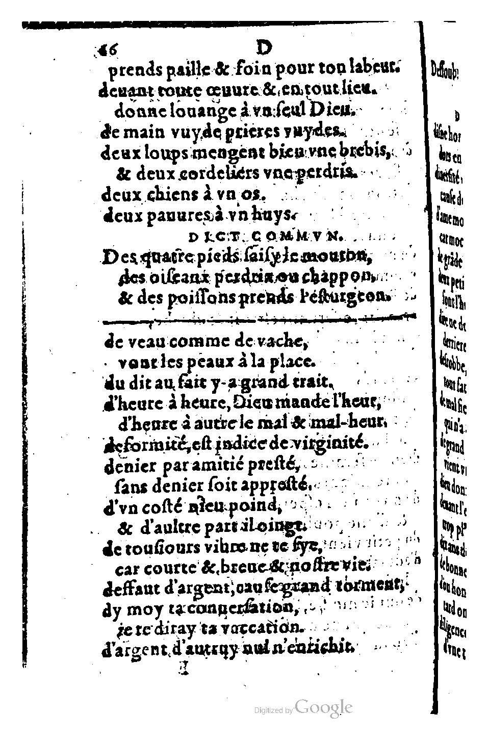 1582 - Nicolas Bonfons - Trésor des sentences dorées - BM Lyon