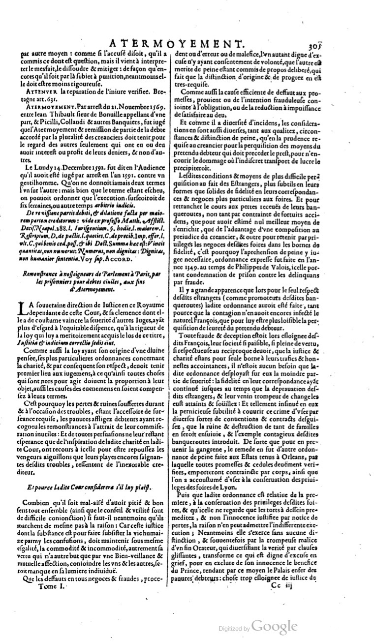 1629 - Veuve Nicolas Buon - Trésor du droit français (21754 T. 1) - BM Lyon