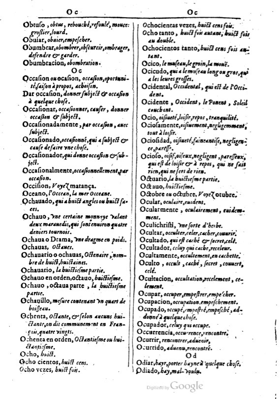 1616 - Veuve Marc Orry - Trésor des deux langues espagnole et française (Première et Seconde parties) - BM Lyon