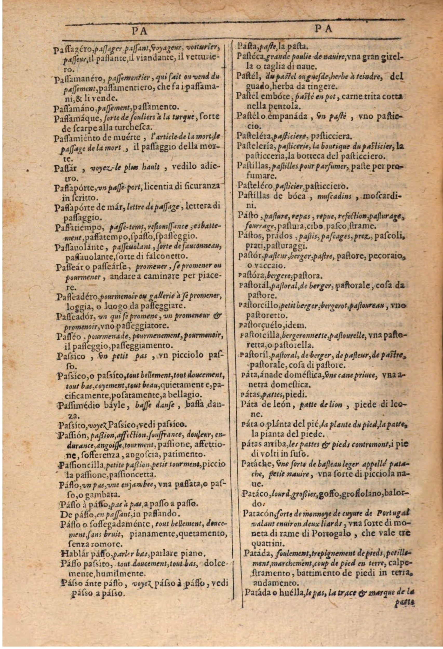 1609 - Philippe Albert et Alexandre Pernet - Trésor des trois langues française, italienne et espagnole (Première partie) - BSB Munich