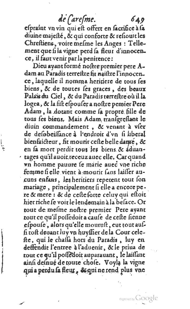 1607 - Nicolas Du Fossé - Trésor quadragésimal - T 01 - BM Lyon