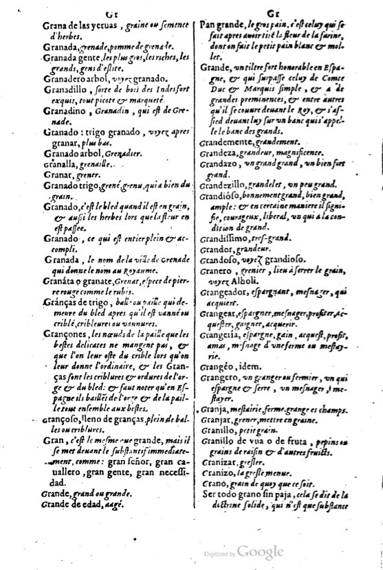 1621 - Adrian Tiffaine - Trésor des deux langues espagnole et française - BM Lyon