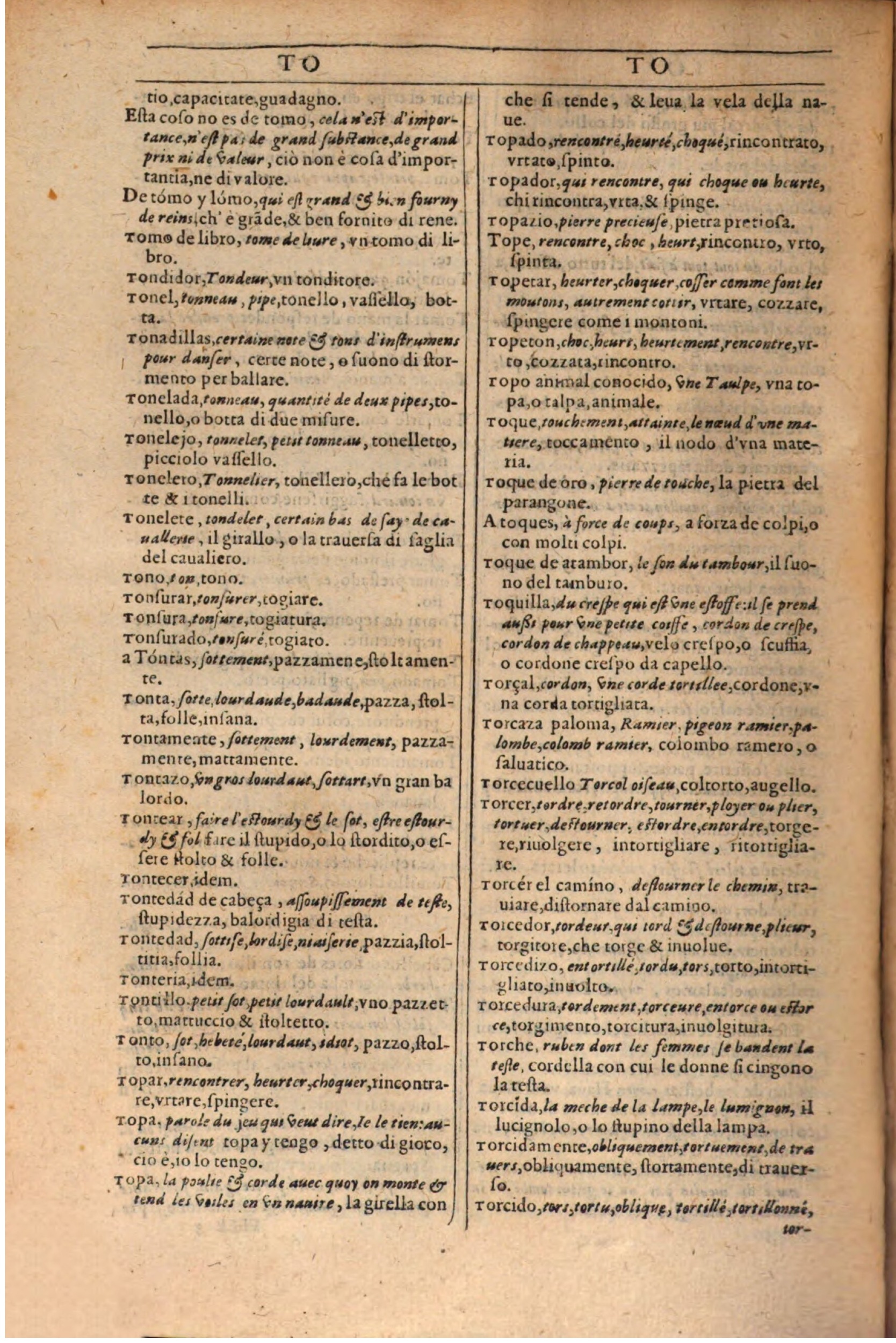 1609 - Philippe Albert et Alexandre Pernet - Trésor des trois langues française, italienne et espagnole (Première partie) - BSB Munich