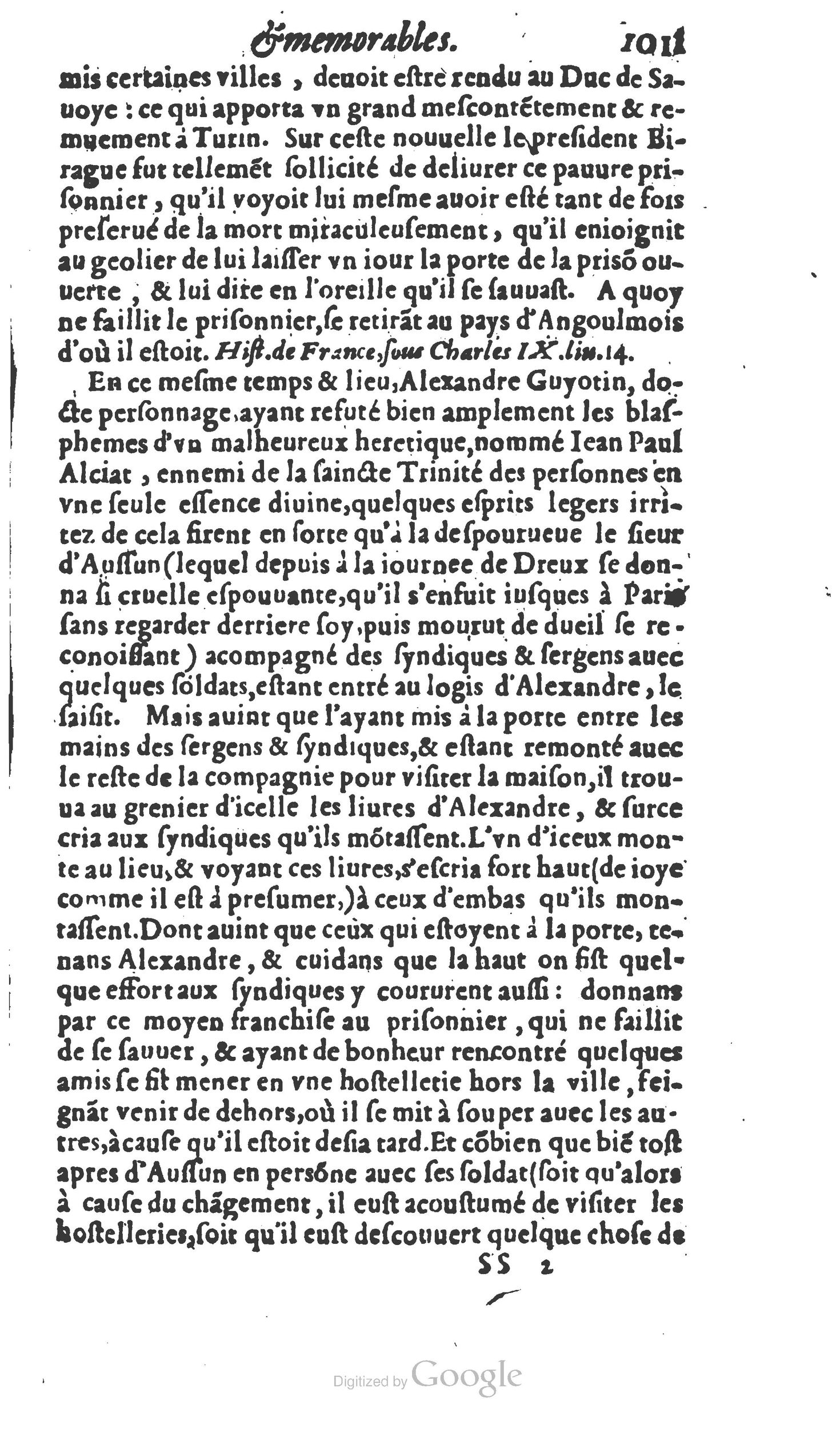 1610 - Paul Marceau - Trésor d’histoires admirables et mémorables - Princeton