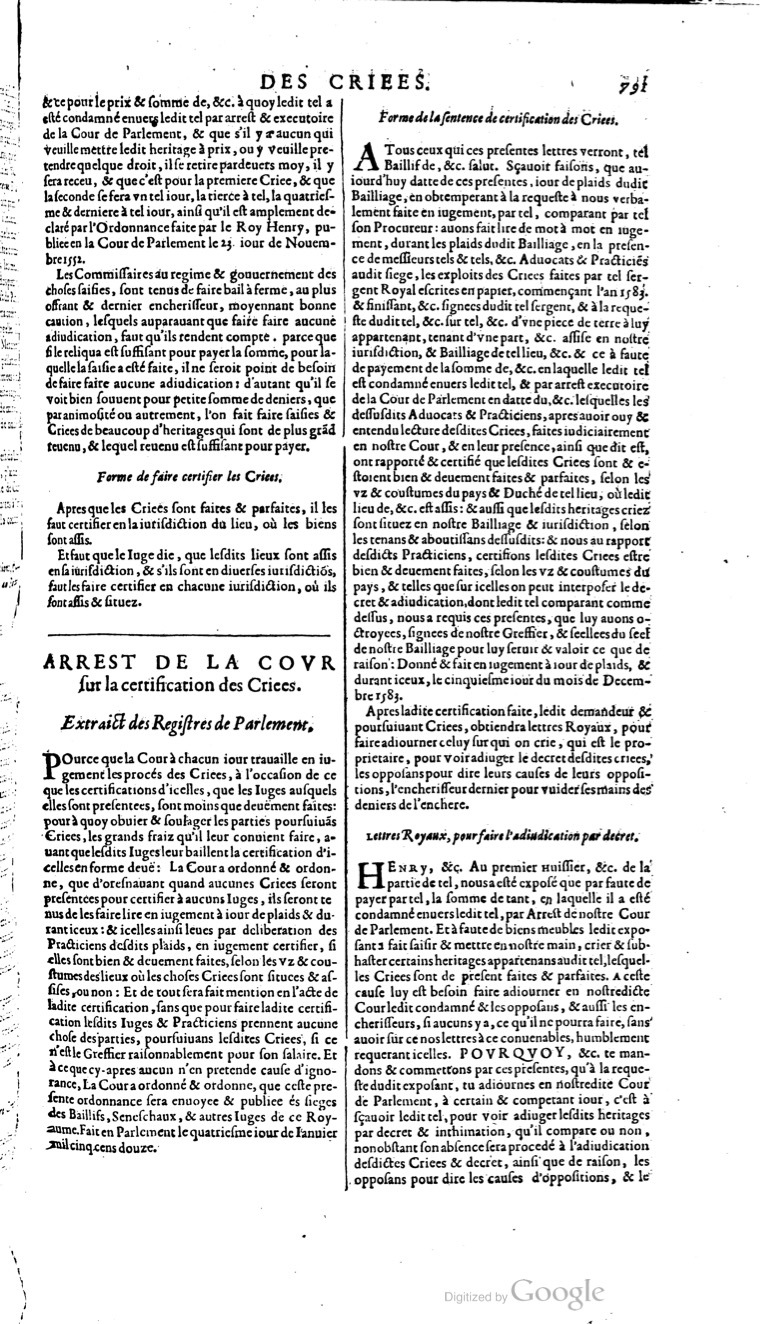1629 - Veuve Nicolas Buon - Trésor du droit français (21754 T. 1) - BM Lyon