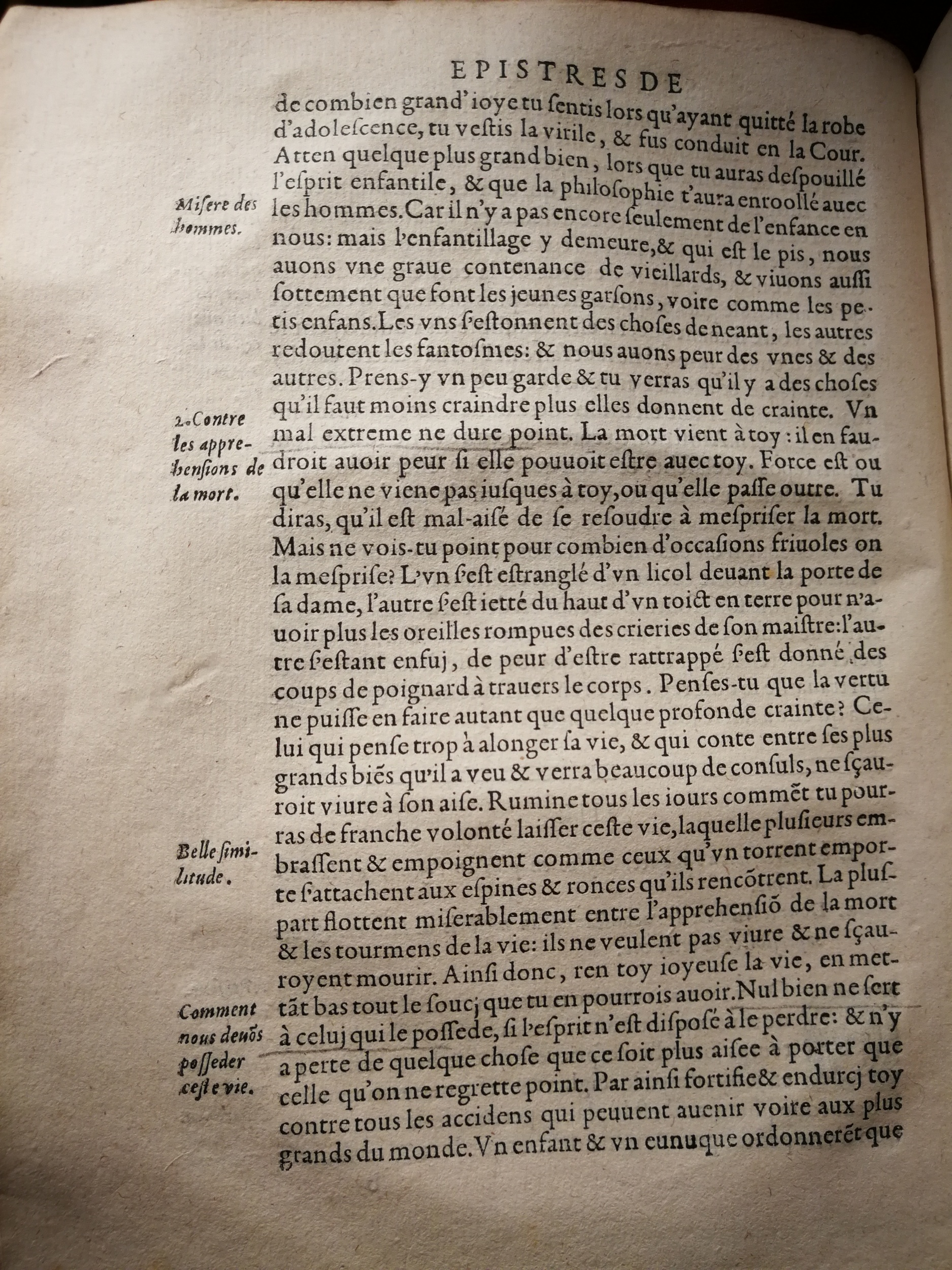 1590 (= 1595) - Jean Houzé - Œuvres morales et mêlées de Sénèque, Trésor de philosophie morale - T. 2 - BnF