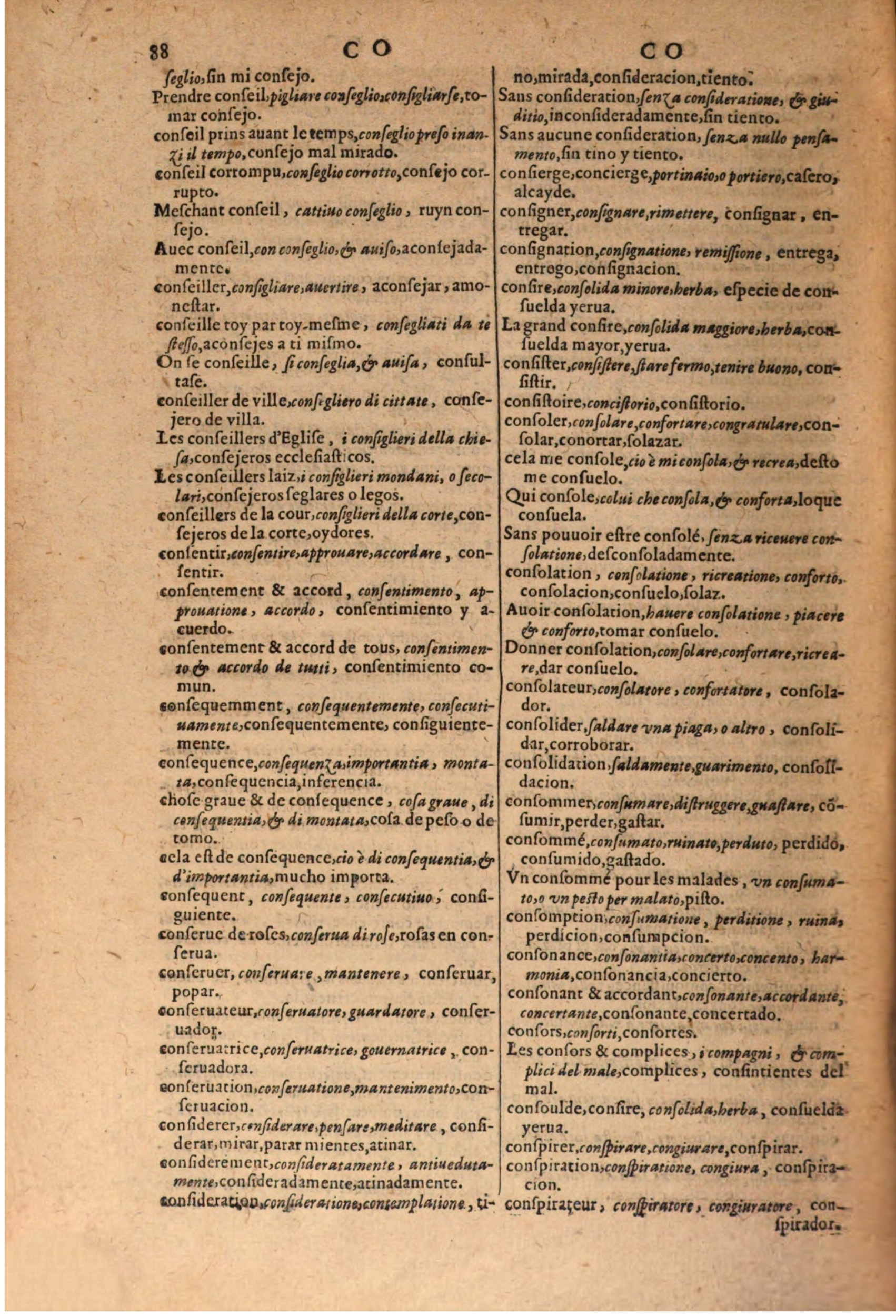 1616 - Pierre de la Rovière - Trésor des trois langues (Seconde partie) - BSB Munich