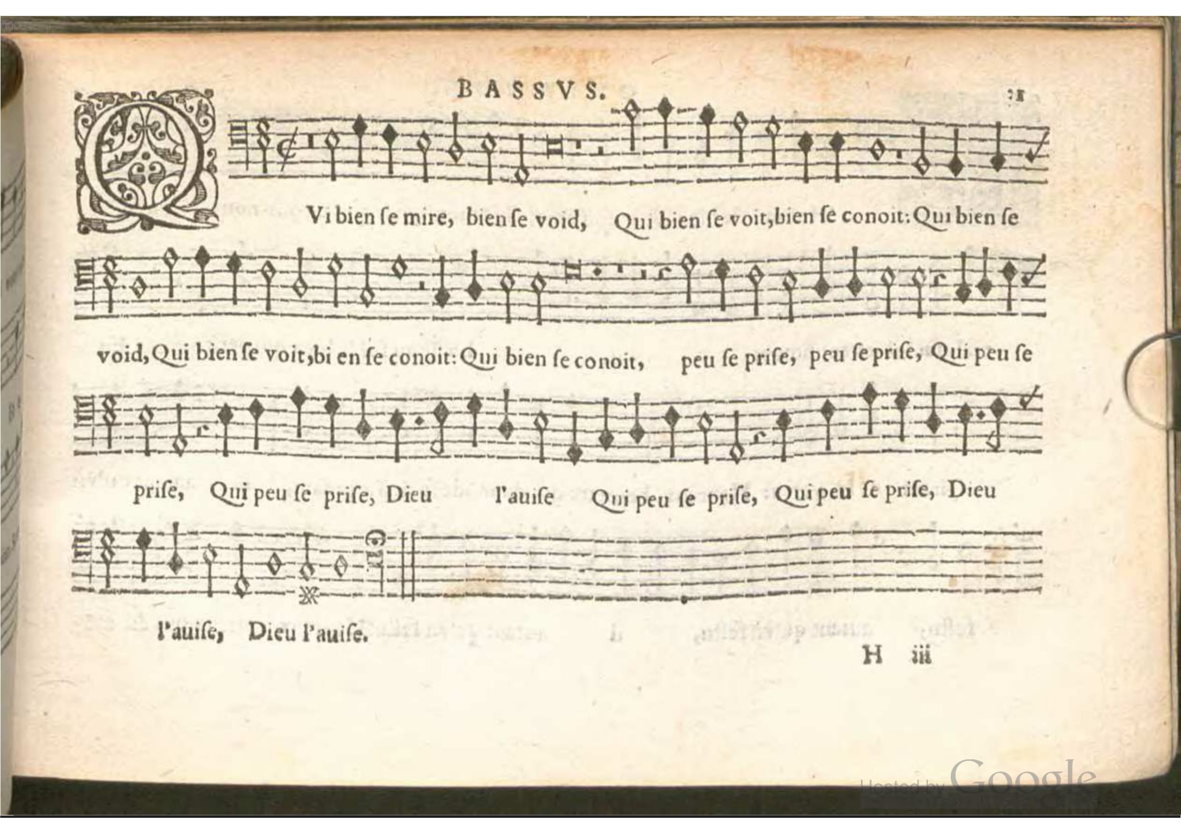 1576 - [Pierre de Saint-André] - Trésor de musique d’Orlande de Lassus Bassus - BSB Munich