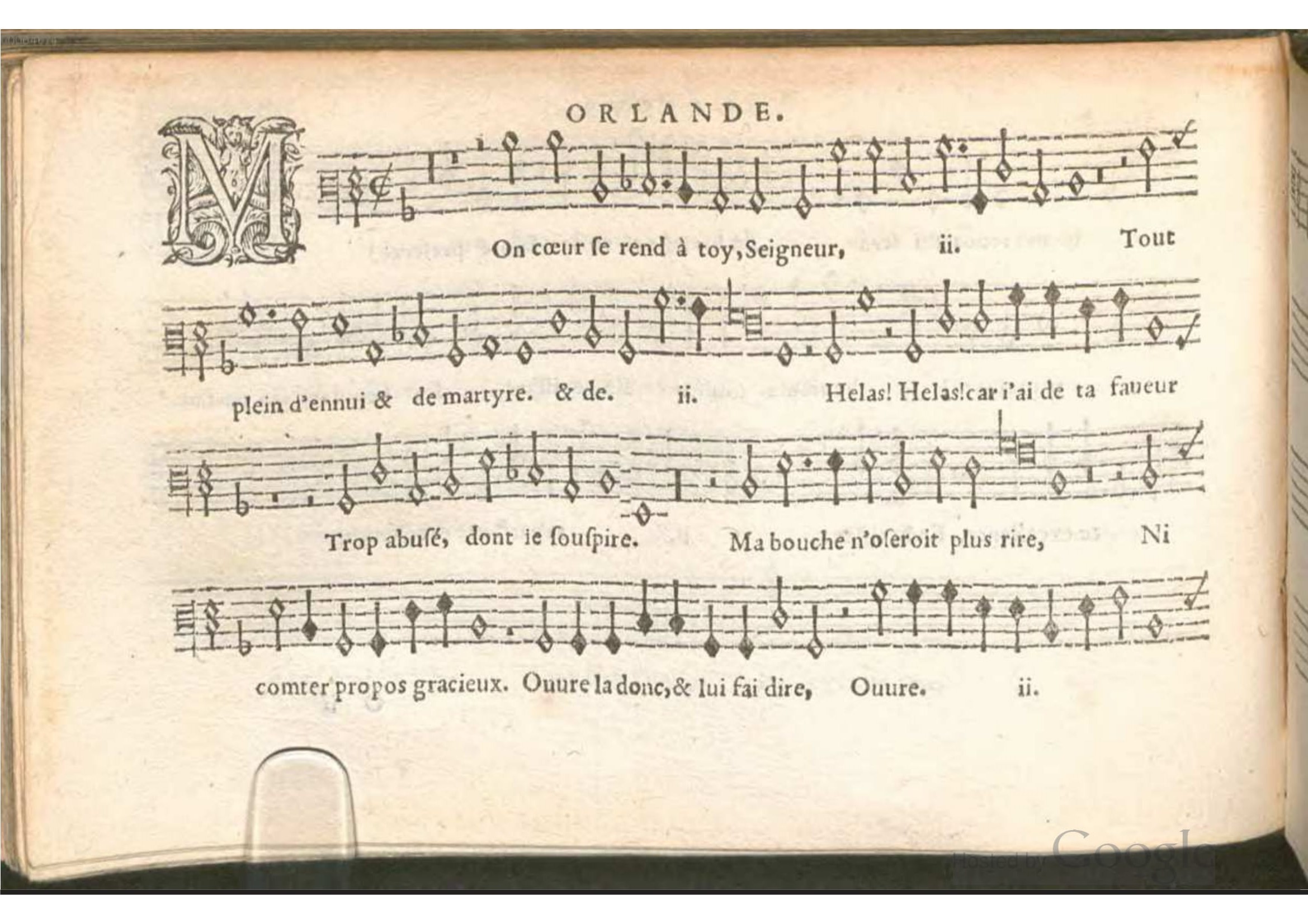 1576 - [Pierre de Saint-André] - Trésor de musique d’Orlande de Lassus Bassus - BSB Munich