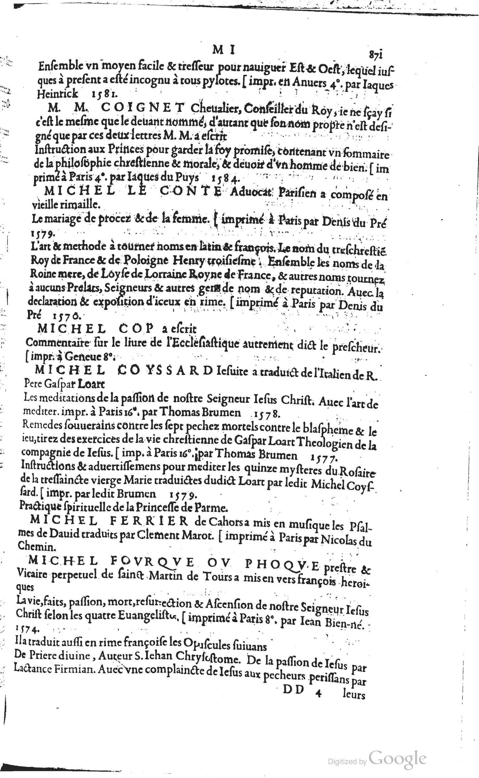 1585 - Barthélemy Honorat - Bibliothèques françaises - BSB Munich