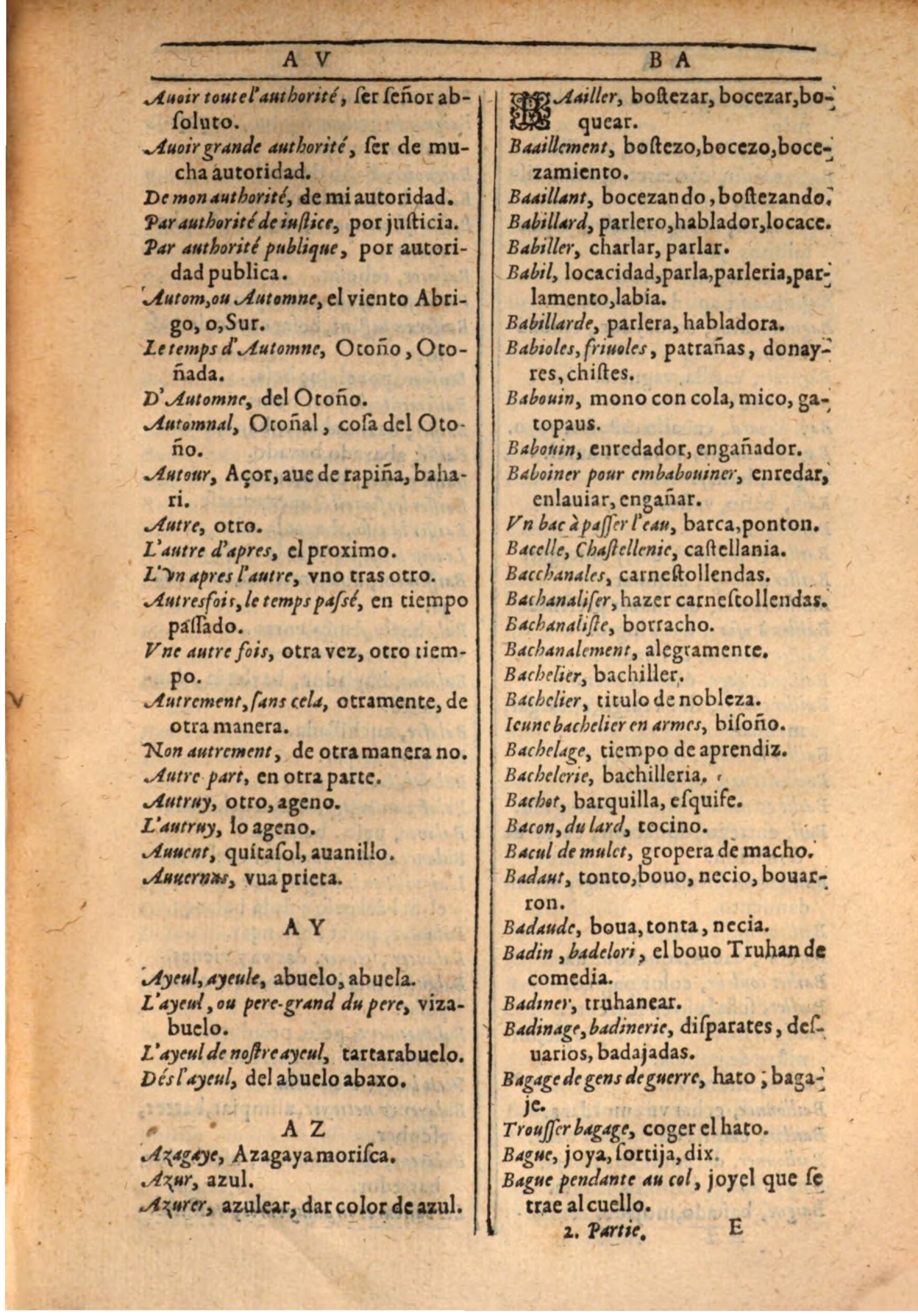 1607 - Marc Orry - Trésor des deux langues espagnole et française (Seconde partie) - BSB Munich