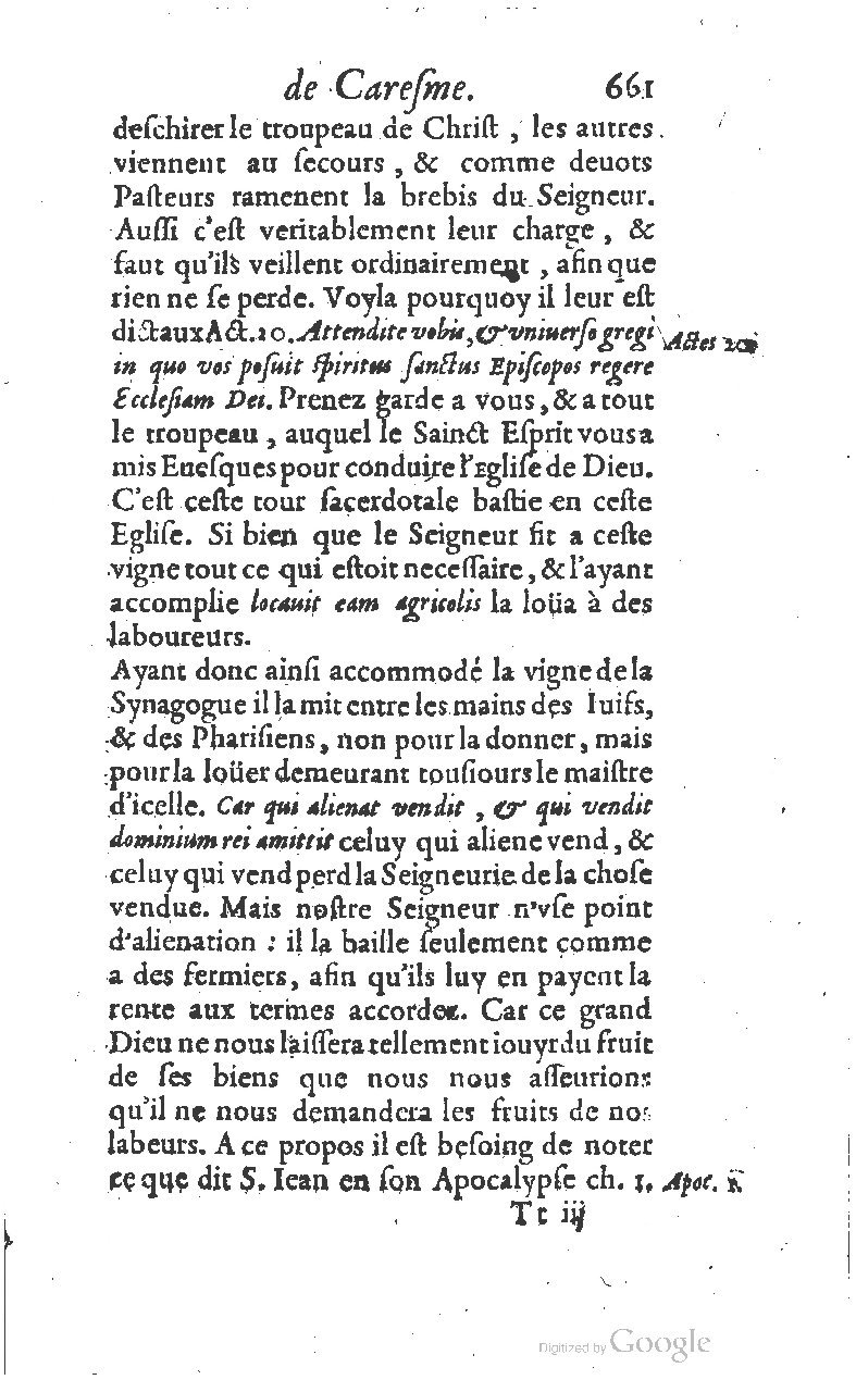 1607 - Nicolas Du Fossé - Trésor quadragésimal - T 01 - BM Lyon