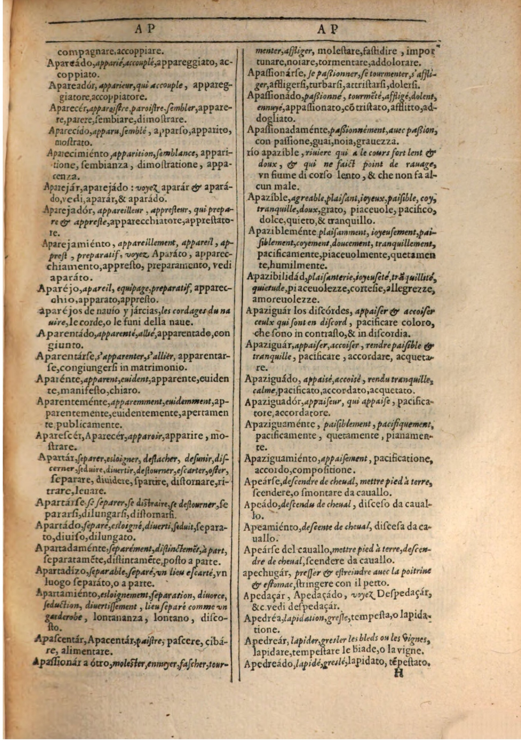 1609 - Philippe Albert et Alexandre Pernet - Trésor des trois langues française, italienne et espagnole (Première partie) - BSB Munich
