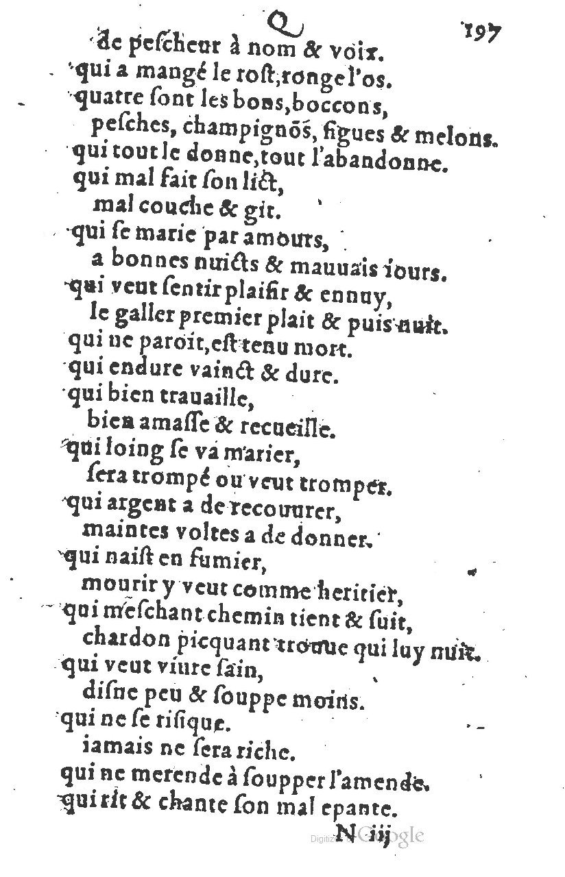 1581 - Nicolas Bonfons  - Trésor des sentences dorées - Princeton