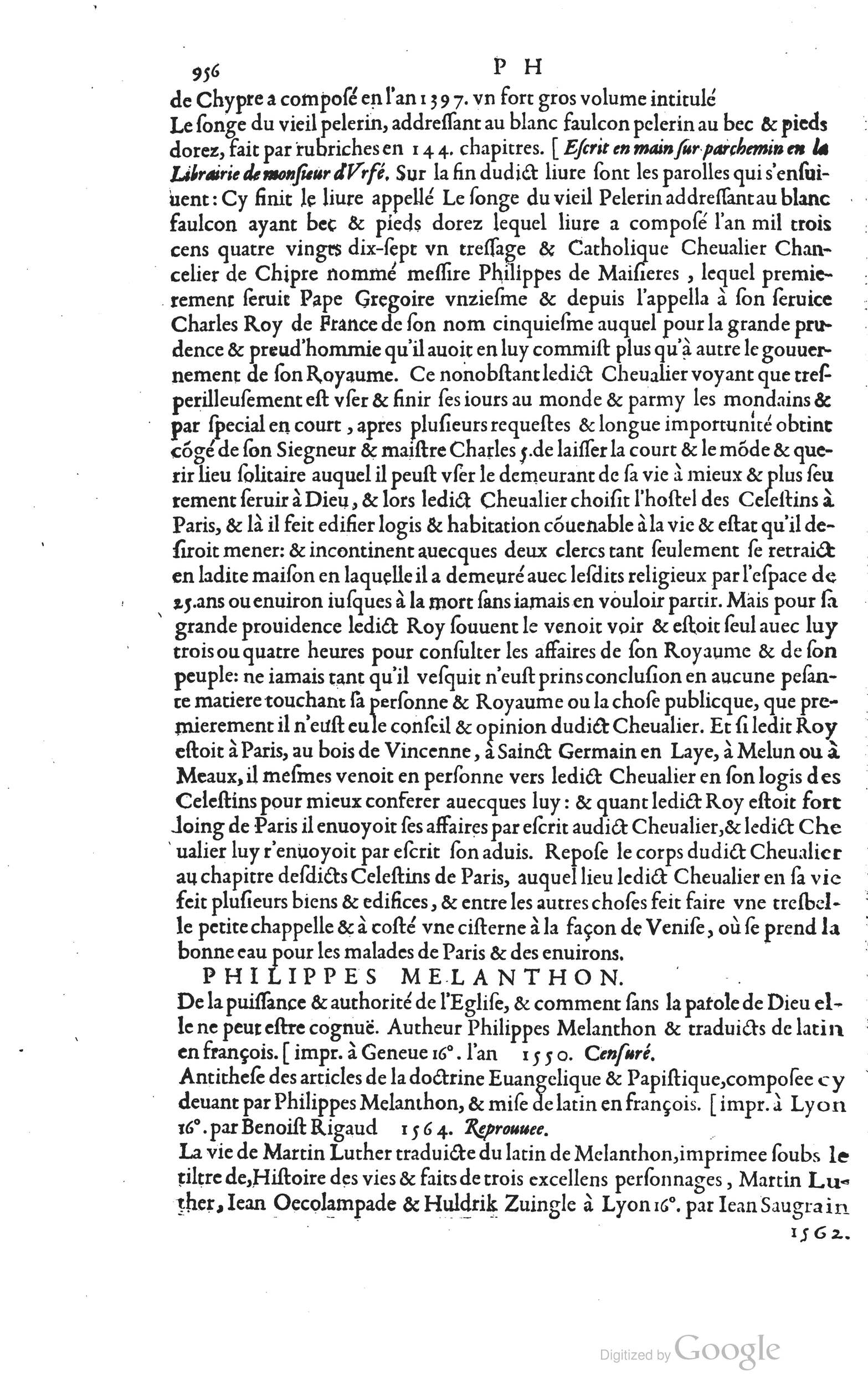 1585 - Barthélemy Honorat - Bibliothèques françaises - BSB Munich