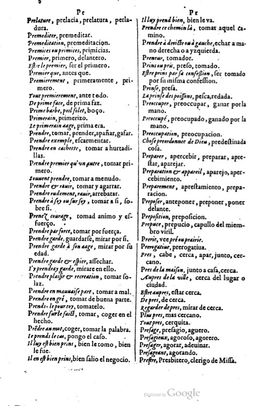 1621 - Adrian Tiffaine - Trésor des deux langues espagnole et française - BM Lyon