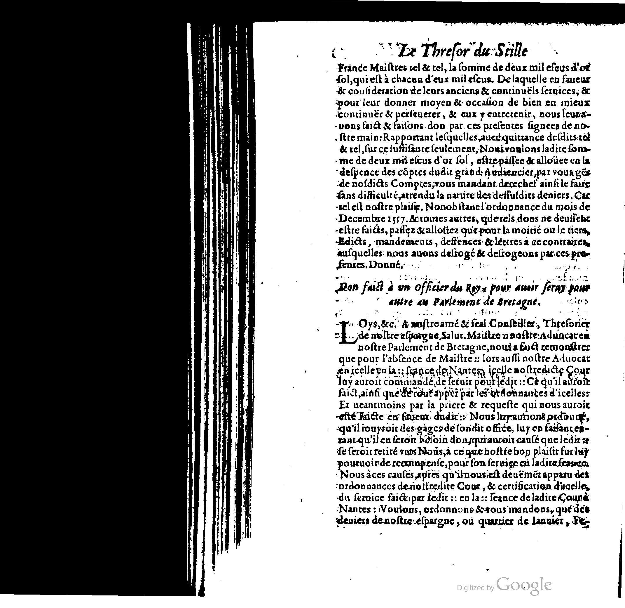 1614 - Jean Richer - Trésor du nouveau style et protocole de la chancellerie de France - BSB Munich