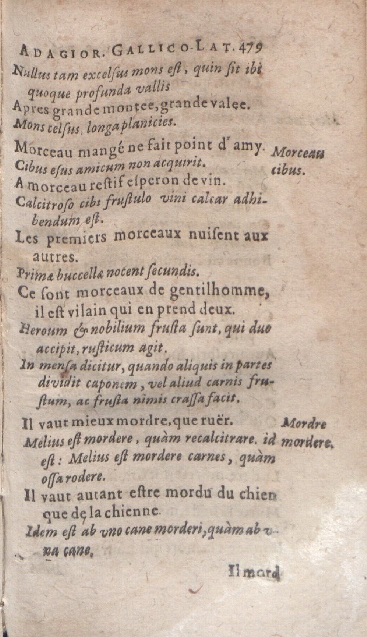 1612 - Dominicus Custos - Trésor des proverbes français  - Bibliopol-Olomuc