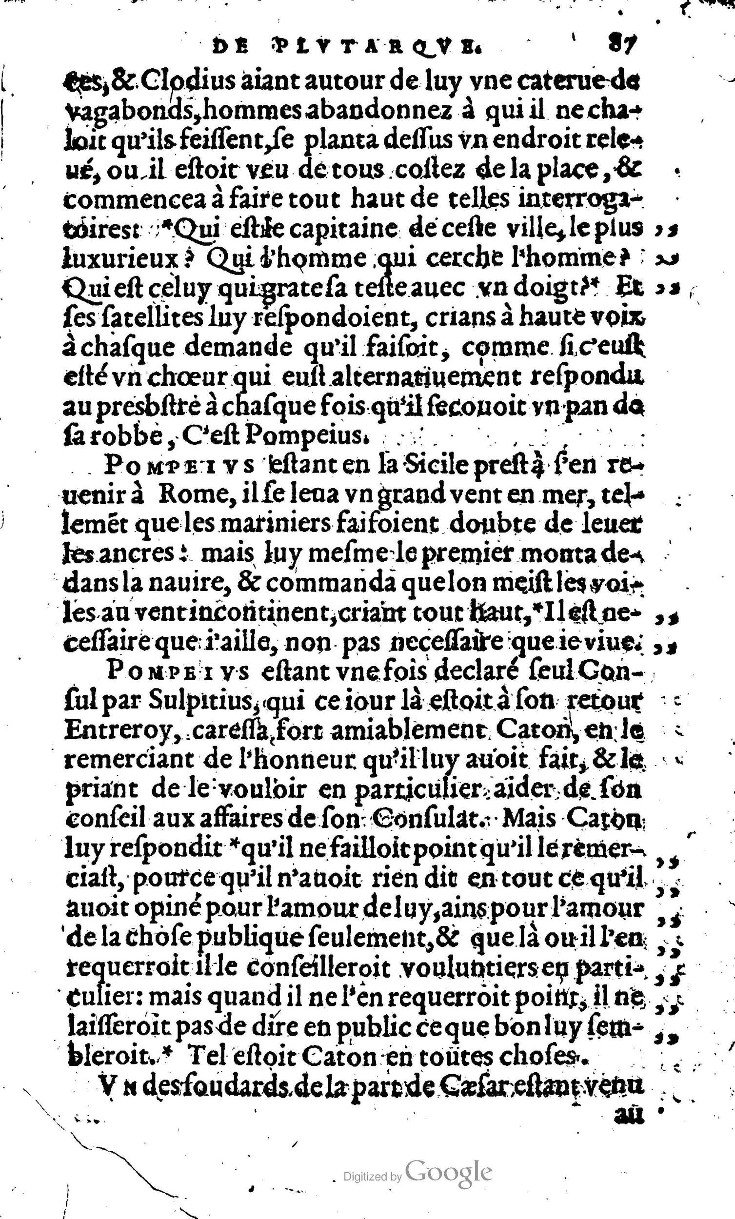 1568 - Willem Silvius - Trésor des vies de Plutarque - Anvers Plantin-Moretus