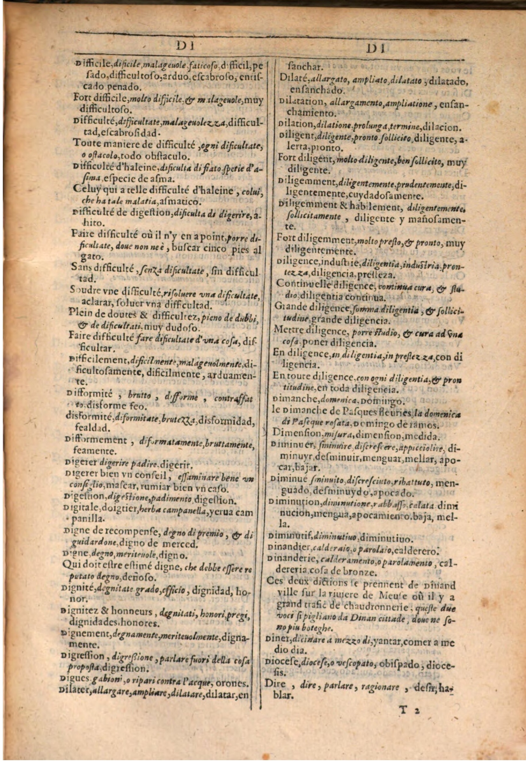 1609 - Philippe Albert et Alexandre Pernet - Trésor des trois langues française, italienne et espagnole (Seconde partie) - BSB Munich 1609 - Philippe Albert et Alexandre Pernet - Trésor des trois langues française, italienne et espagnole (Seconde partie) - BSB Munich