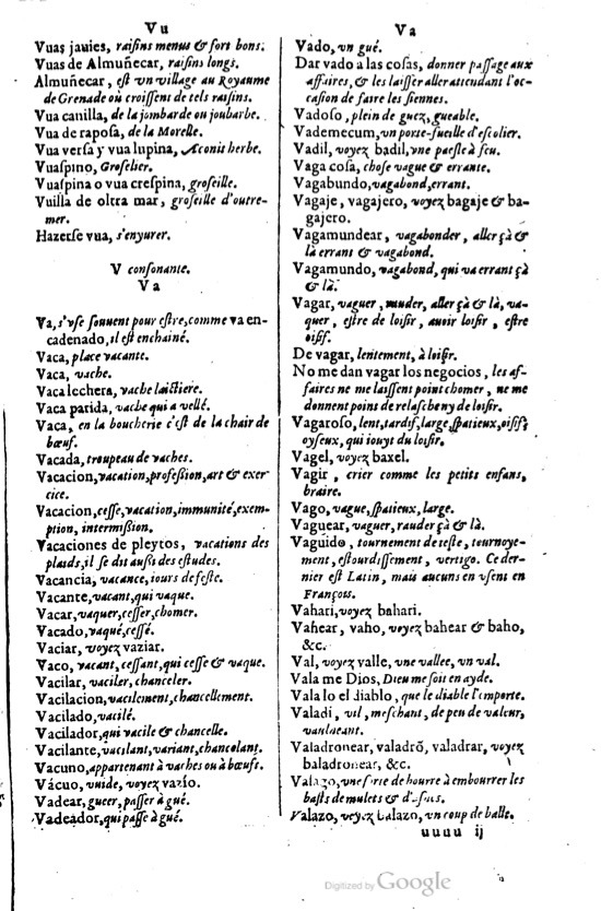 1621 - Adrian Tiffaine - Trésor des deux langues espagnole et française - BM Lyon