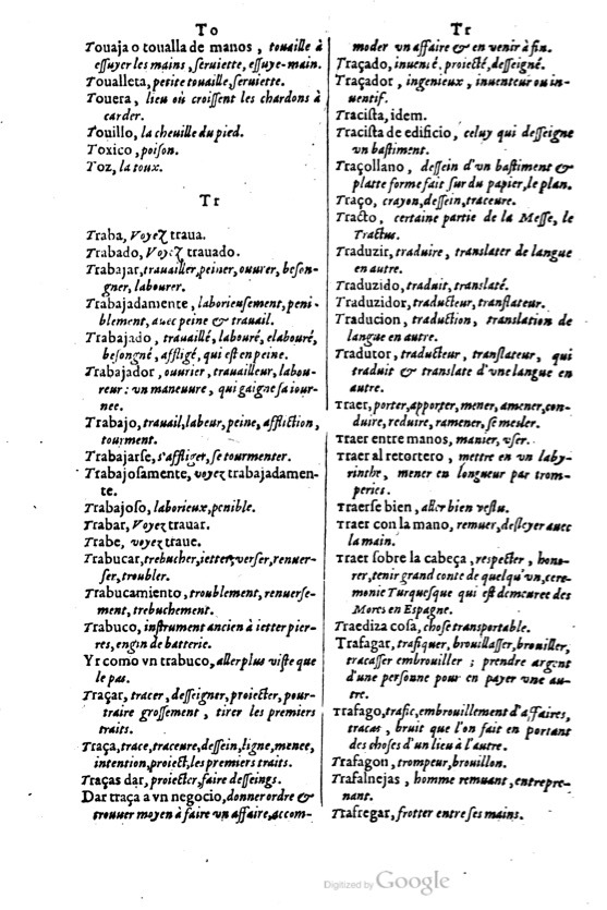 1621 - Adrian Tiffaine - Trésor des deux langues espagnole et française - BM Lyon